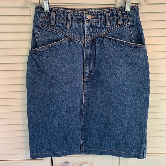 Vintage Jordache Denim Skirt Womens 12 (4-6) High Waisted Pencil Y2K SEE DESCRIP - Picture 1 of 15